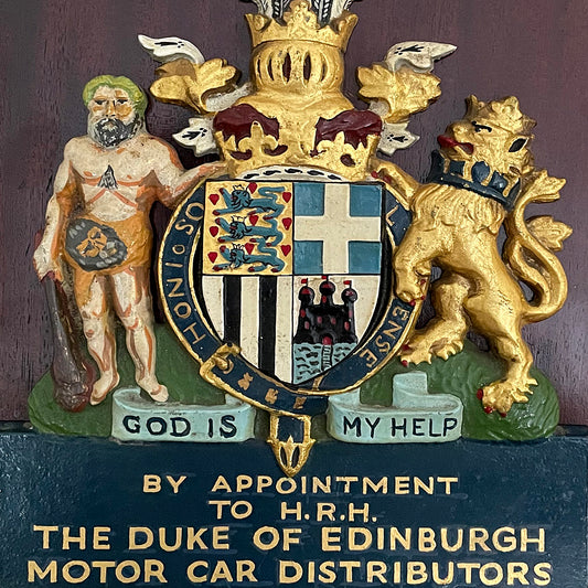 Royal Warrant Coat Of Arms Duke Of Edinburgh Motor Car Distributors 1950's VINTAGE