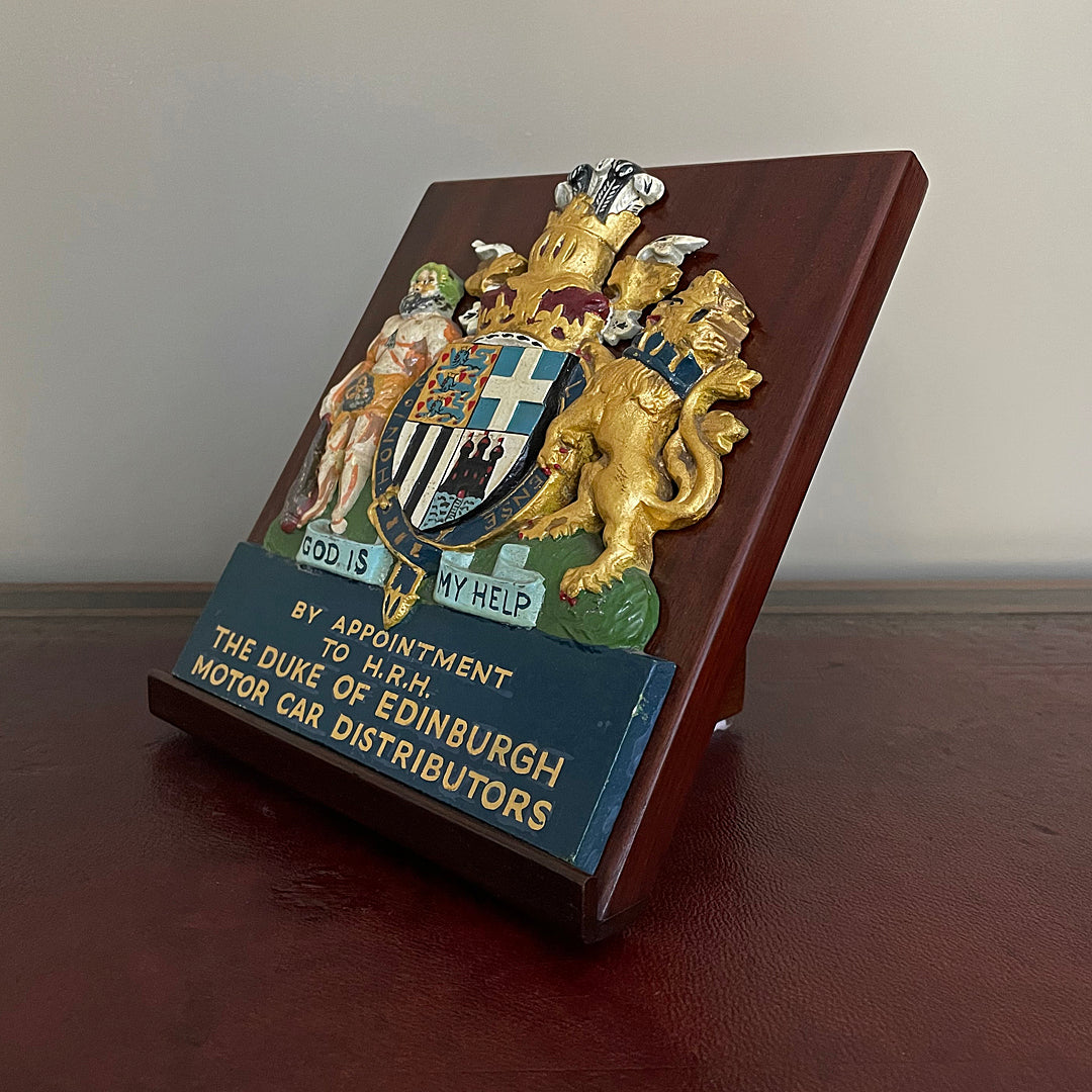 Royal Warrant Coat Of Arms Duke Of Edinburgh Motor Car Distributors 1950's VINTAGE