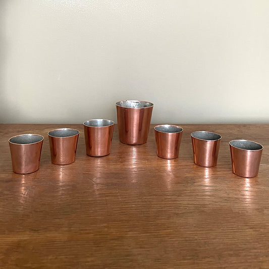 Set of Miniature Dariole Copper Moulds Early 20th Century ANTIQUE