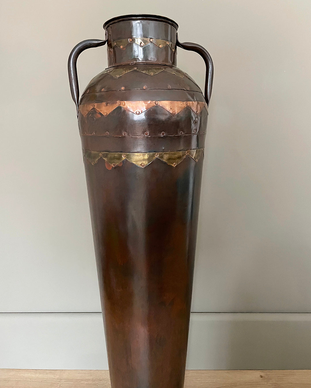 Extremely Tall Handcrafted Copper & Brass Metal Urn 111cm VINTAGE