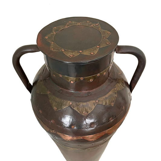 Extremely Tall Handcrafted Copper & Brass Metal Urn 111cm VINTAGE