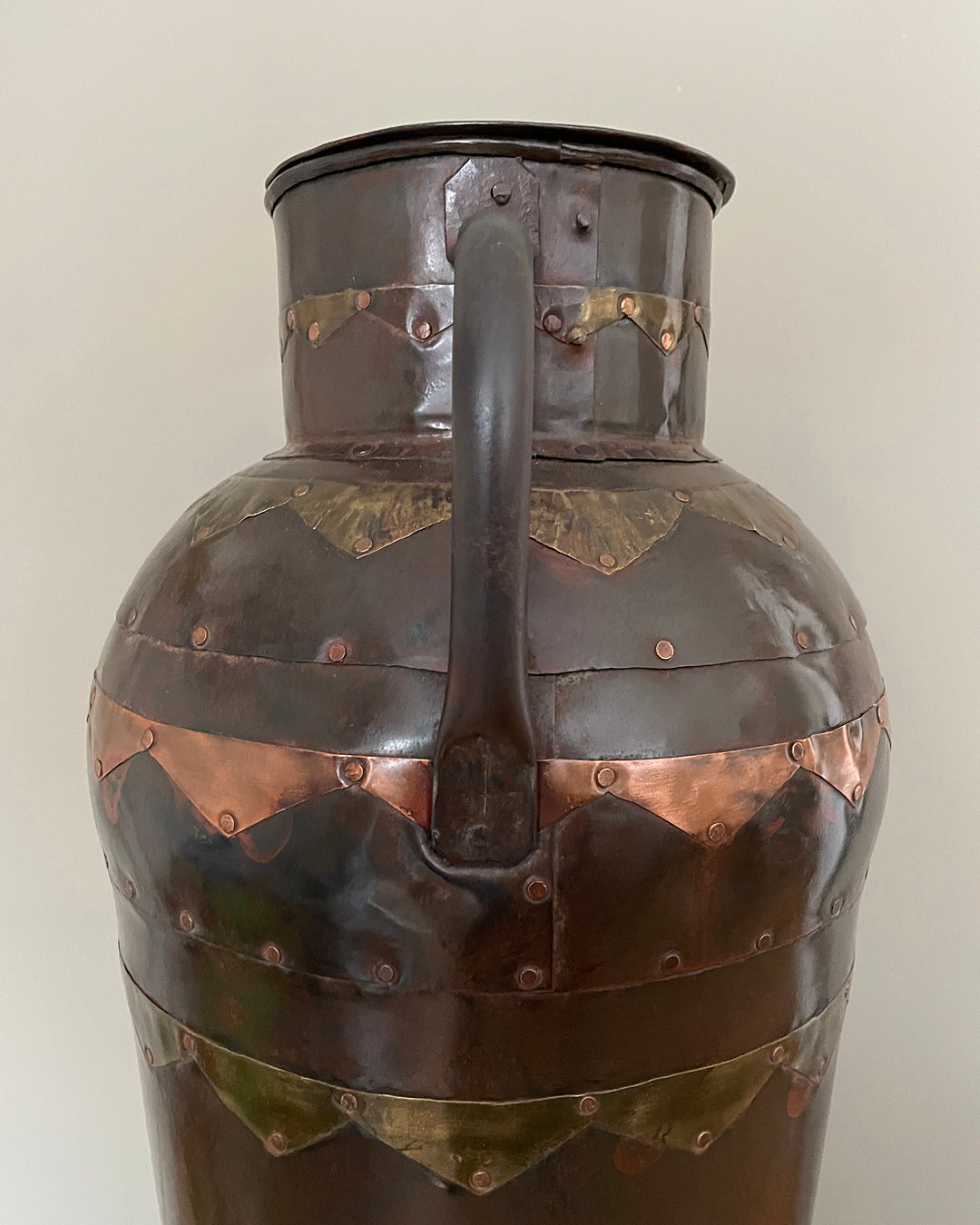 Extremely Tall Handcrafted Copper & Brass Metal Urn 111cm VINTAGE