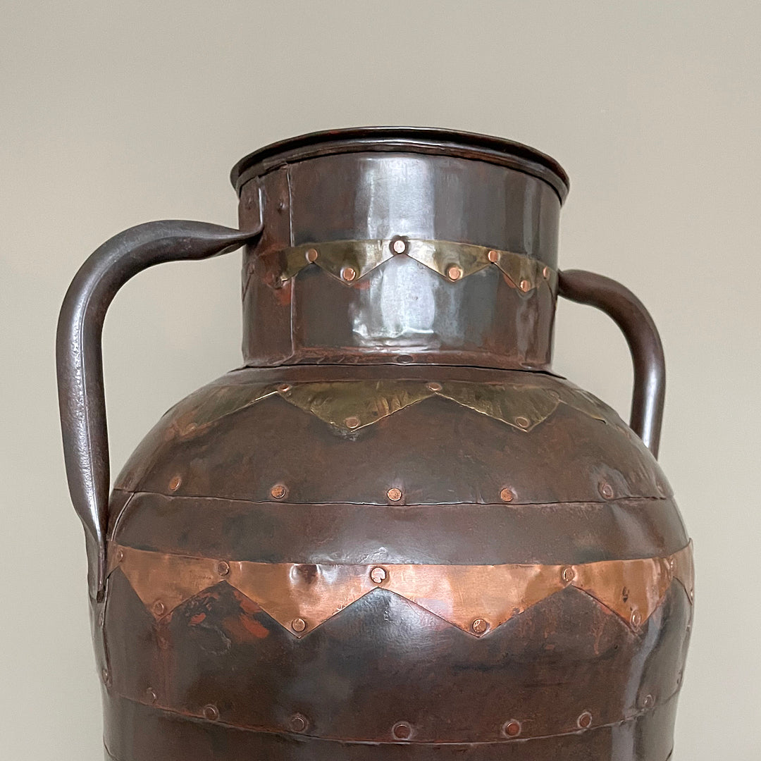 Extremely Tall Handcrafted Copper & Brass Metal Urn 111cm VINTAGE