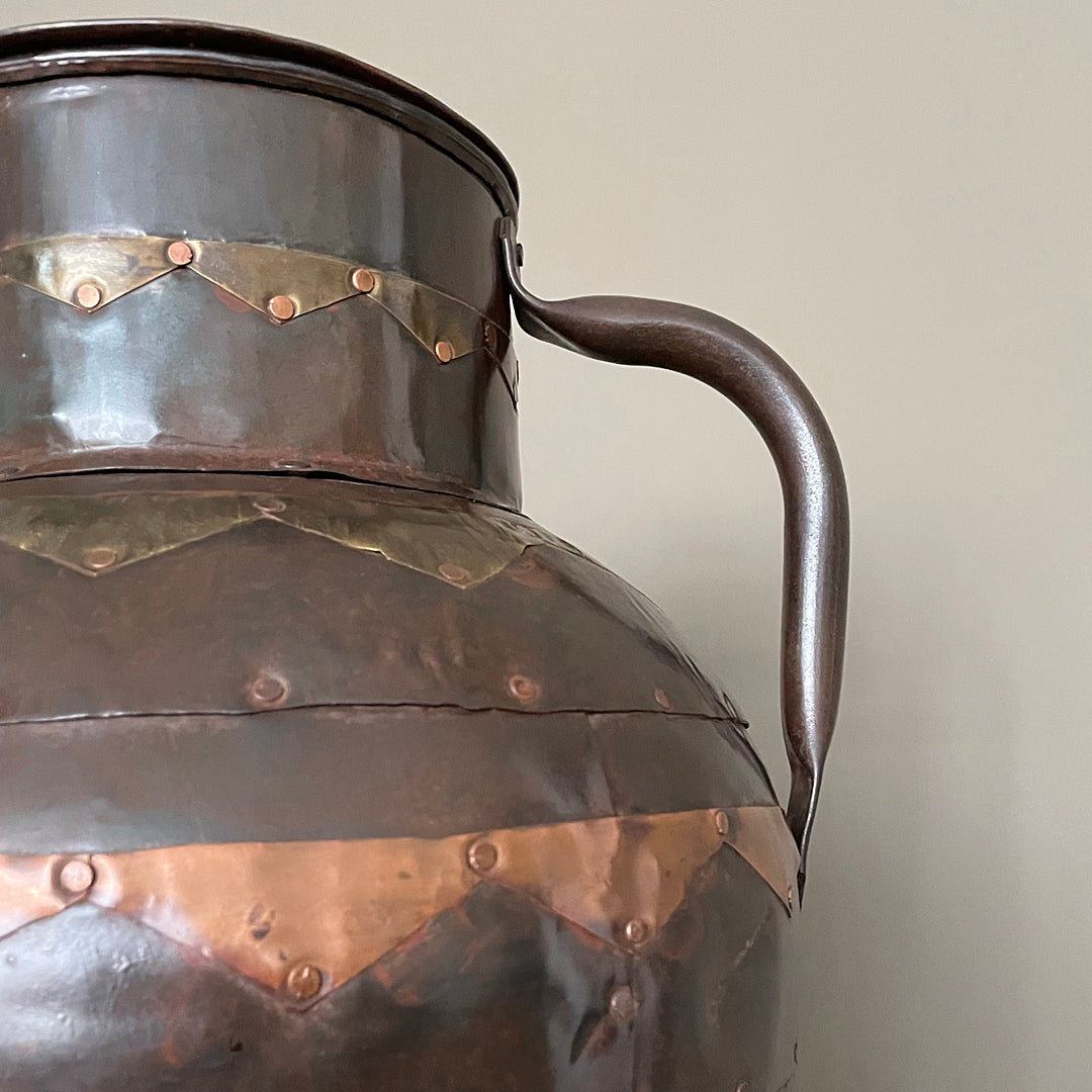 Extremely Tall Handcrafted Copper & Brass Metal Urn 111cm VINTAGE