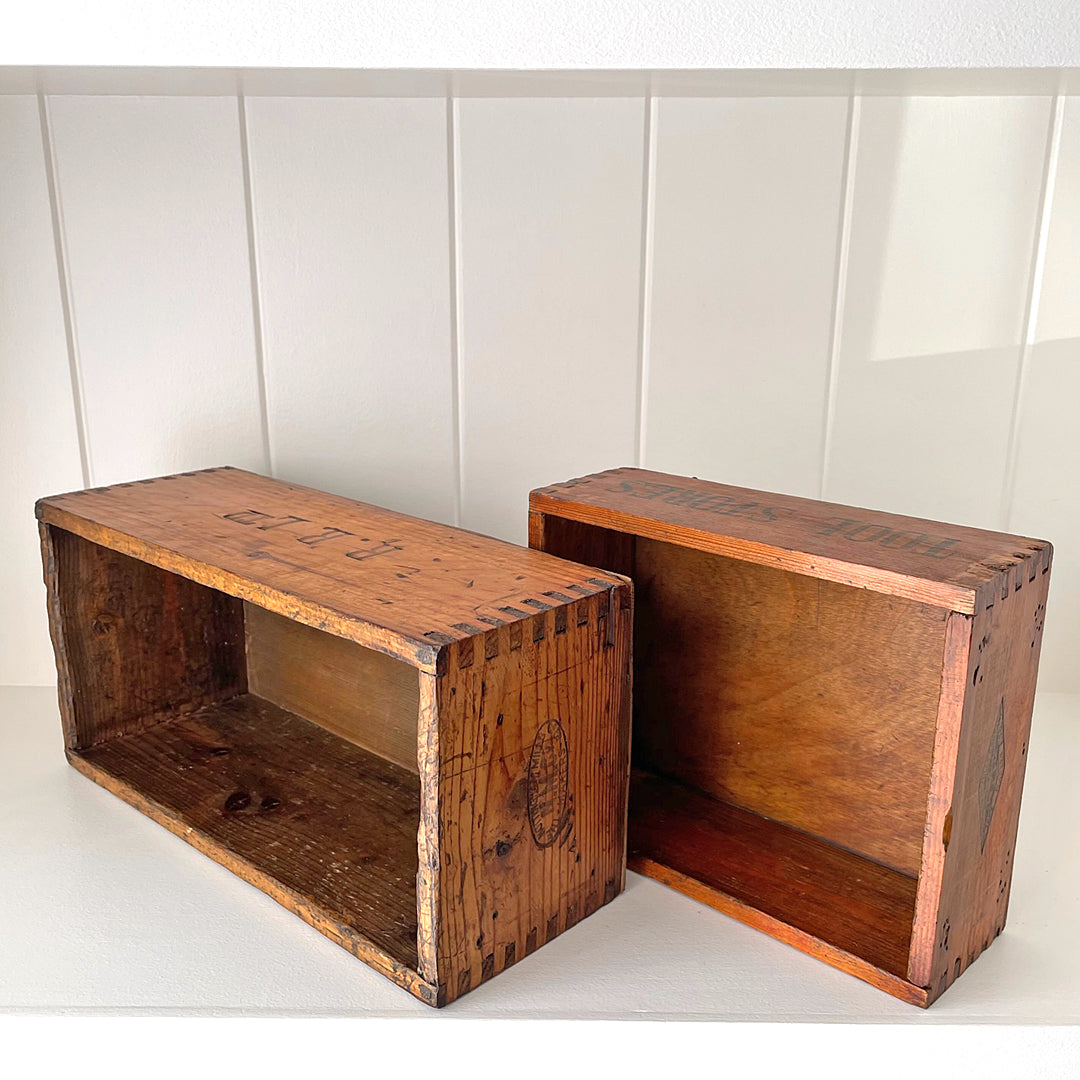 Rolls Royce Ltd Factory Wooden Tool Boxes Set Of Two VINTAGE