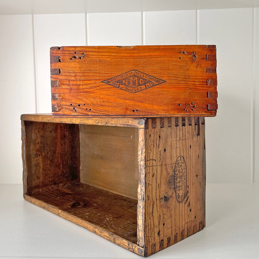 Rolls Royce Ltd Factory Wooden Tool Boxes Set Of Two VINTAGE