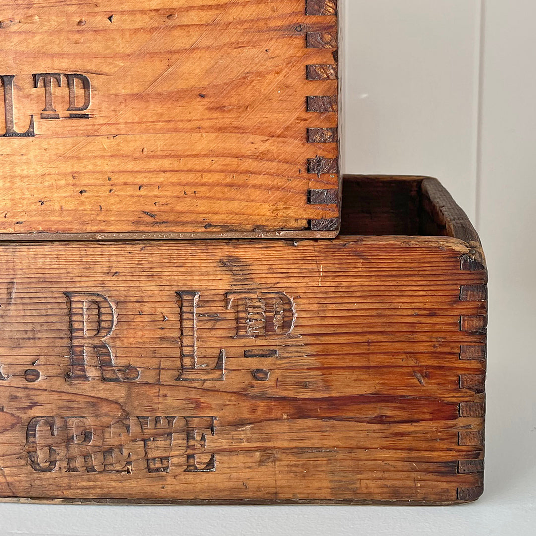 Rolls Royce Ltd Factory Wooden Tool Boxes Set Of Three VINTAGE