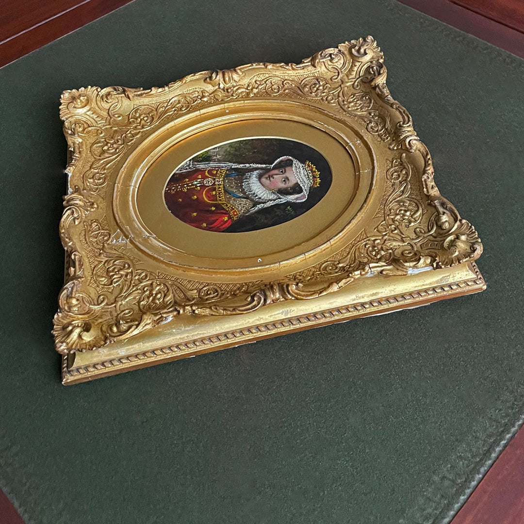 Framed Portrait Painting, Vintage Gold Frame, Gallery Wall, high quality Mary Queen of Scots