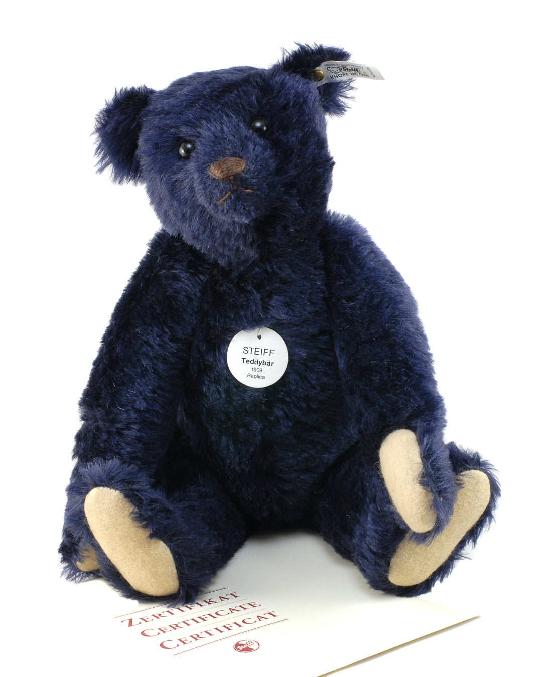 Steiff 406508 Replica 1909 Teddy Bear Dark Blue 35cm/13.75" 1998 COLLECTABLE
