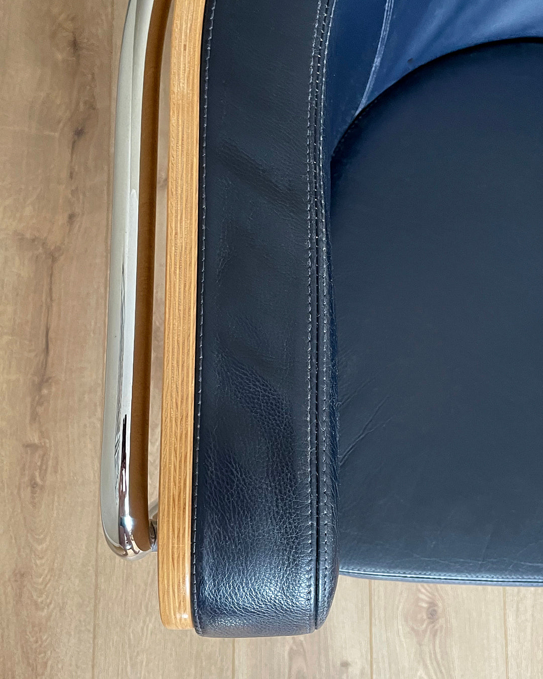 2x Thonet S3001 Club Chair Christoph Zschocke Navy Leather VINTAGE