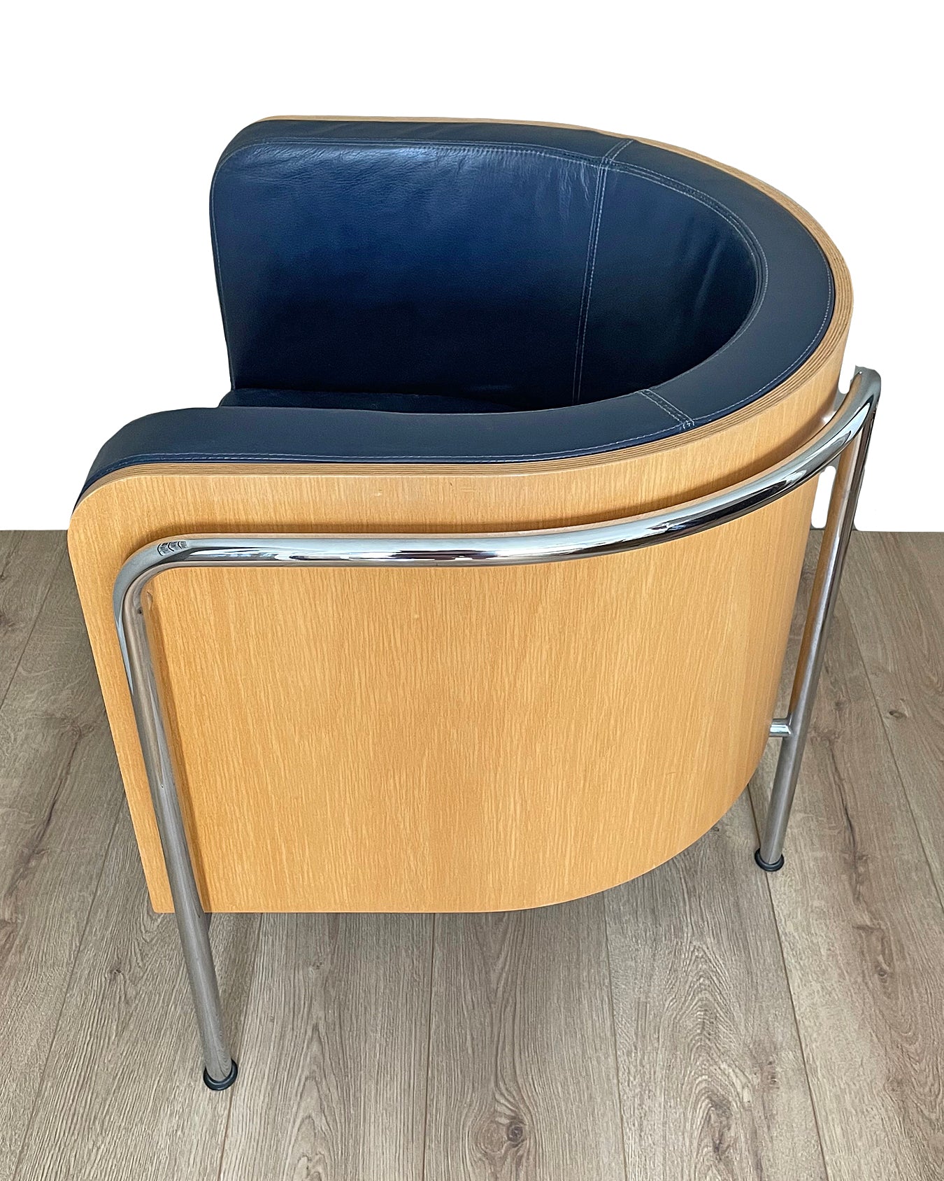 2x Thonet S3001 Club Chair Christoph Zschocke Navy Leather VINTAGE