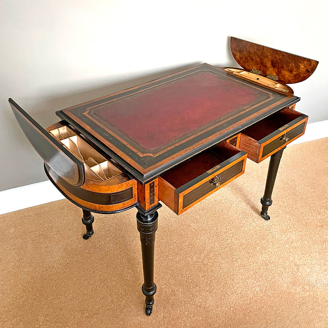 William Fry & Co Aesthetic Movement Writing Desk / Table Irish 1870's ANTIQUE