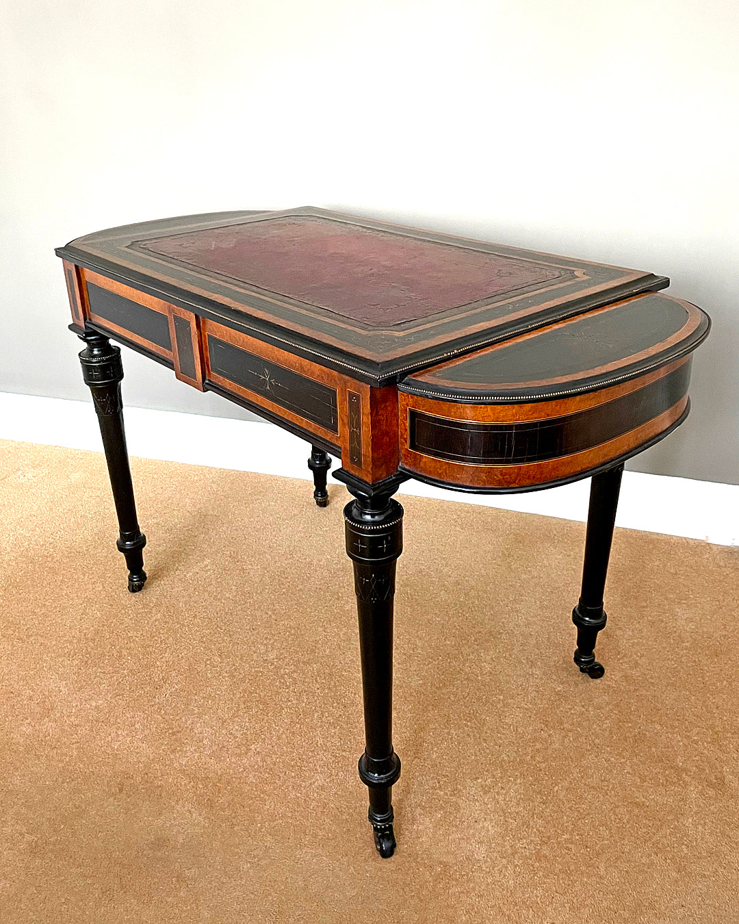 William Fry & Co Aesthetic Movement Writing Desk / Table Irish 1870's ANTIQUE