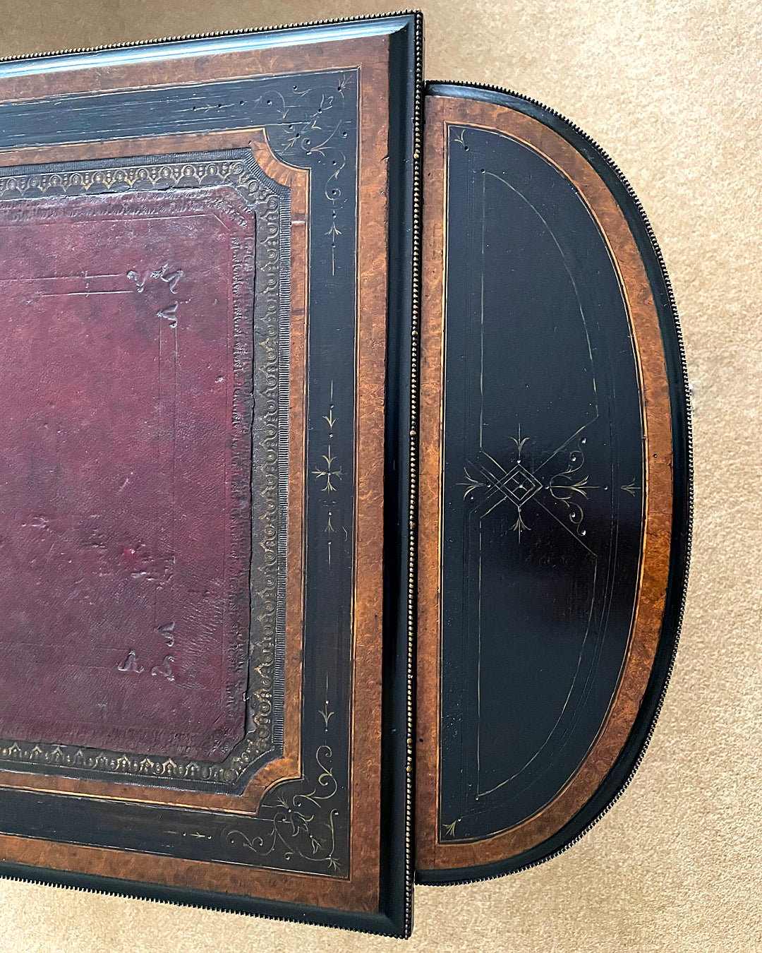 William Fry & Co Aesthetic Movement Writing Desk / Table Irish 1870's ANTIQUE