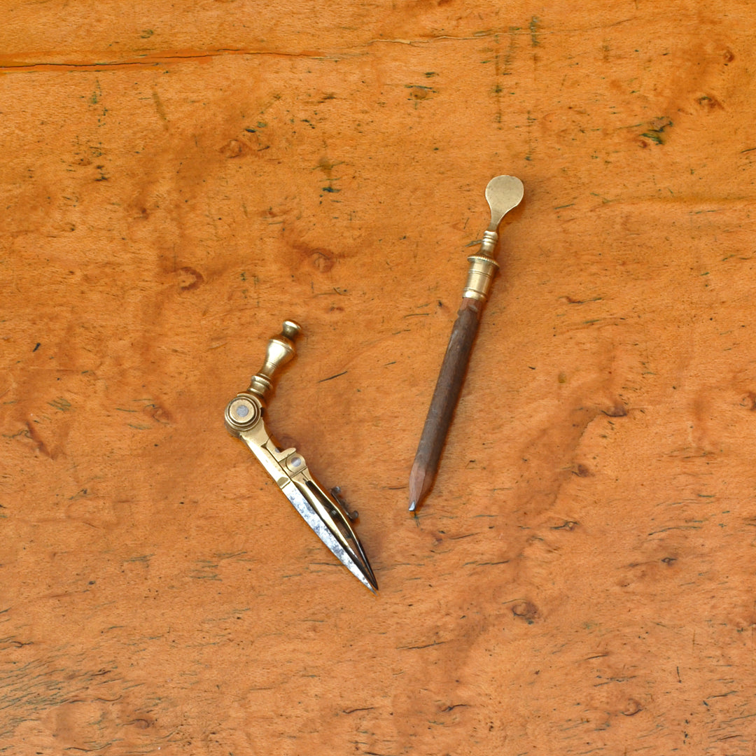 W. Harris & Co Drawing Instruments In Fish Skin Case 1815-41 ANTIQUE