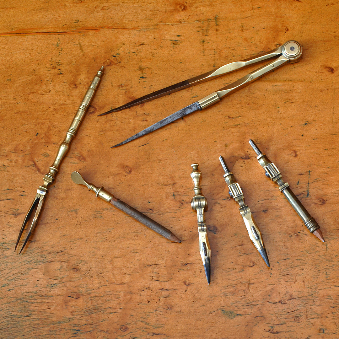 W. Harris & Co Drawing Instruments In Fish Skin Case 1815-41 ANTIQUE