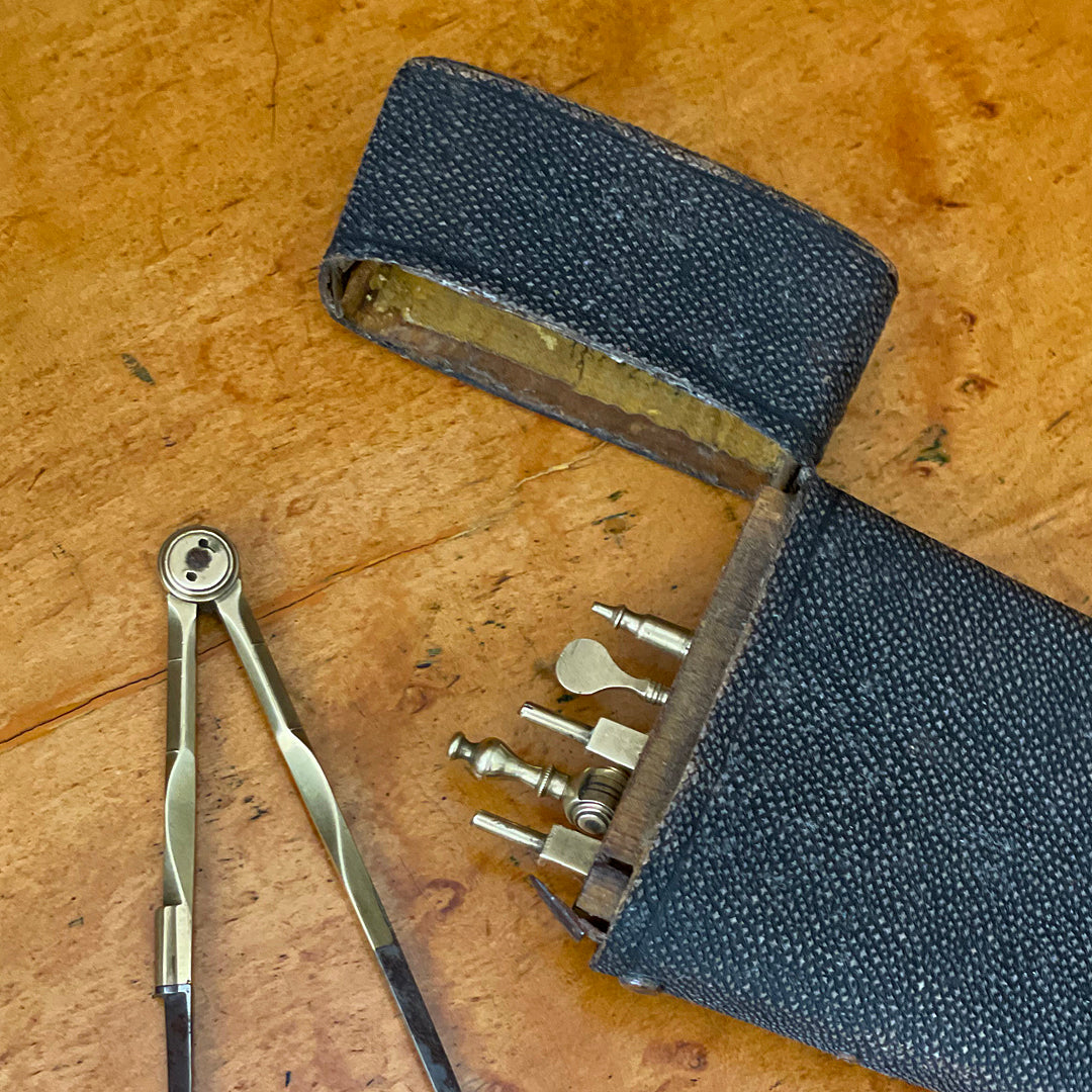W. Harris & Co Drawing Instruments In Fish Skin Case 1815-41 ANTIQUE